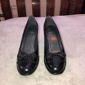 STUART WEITZMAN Black Leather Pump Heel Shoes Sz 5.5 M